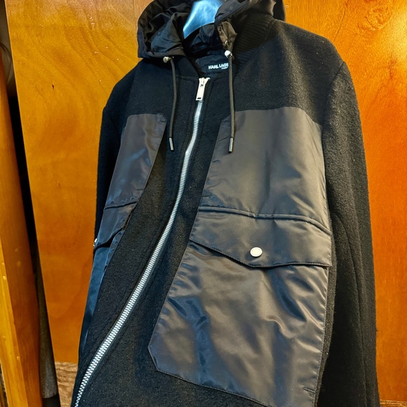 Karl Lagerfeld Black Hooded Jacket - Picture 5 of 6
